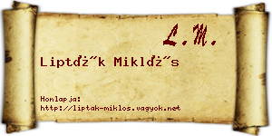 Lipták Miklós névjegykártya